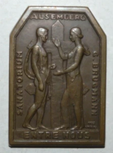 MEDAILLE EN BRONZE STYLE ART DECO ENTRE NOUS - Picture 1 of 2