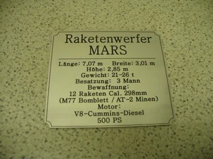 Namensschild für Modellständer oder Diorama - Raketenwerfer MARS - Bild 1 von 3