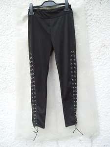 LADIES/GIRLS Black Leggings With Tie Detail Size M. - Picture 1 of 5