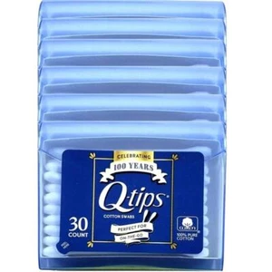 (Lot of 36) Q-Tips 100% Cotton Swabs Travel Size Case 30-Count Pack (1080-Total) - Picture 1 of 4