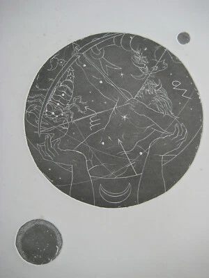 TREMOIS PIERRE YVES GRAVURE FANTASTIQUE ETCHING MYTHOLOGIE NON SIGNÉE ATLAS - Photo 1/2