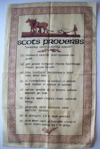 Scottish Proverb pawky and couthy saws kitchen towel - Picture 1 of 2