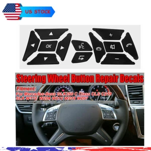 Steering Wheel Button Repair Stickers For Mercedes-Benz GLK350 C Class W204 - Picture 1 of 4