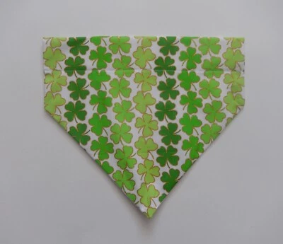 ST. PATRICK'S DAY SHAMROCKS IN COLUMNS DOG SCARF/BANDANA--S, M, L - Image 1 of 3