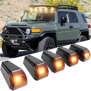 5X For Toyota FJ Cruiser Prado Solar Powered Wireless Roof LED Cab Lights Amber - Foto 1 di 8