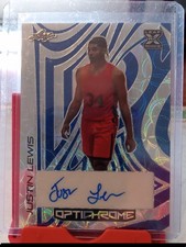 JUSTIN LEWIS 2023 Leaf Optichrome AUTOGRAPH ROOKIE serial #5/7 Basketball Card 