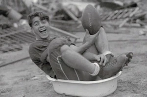 Football jock in Wash Tub WWII gentleman's gay photo collection 4x6 reprint - Picture 1 of 1