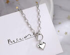 Heart Pendant 925 Sterling Silver Plated Chain Necklace Bracelet Women Jewellery