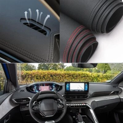 Leather Dash Mat Dashboard Cover Dashmat Interior Pad for Peugeot 3008 2017-2023 - Image 1 of 4