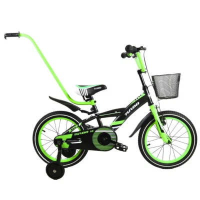 BMX 16 Zoll Kinderfahrrad Kinder Rad Spielrad Fahrrad Bike SCHWARZ/Grün - Bild 1 von 4
