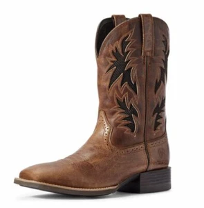 Ariat Mens Sport Cool VentTEK Sq Toe Western Boots Tan #10031446 ~ MANY SIZES - Picture 1 of 6