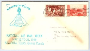 1938 Navasota Texas National Airmail Week Cover cachet AC69 - Picture 1 of 2