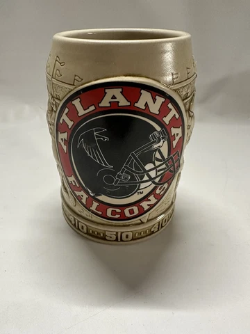 Big Atlanta Falcons Beer Stein Vintage Logo Ceramic Mug Embossed Football 24oz Cover