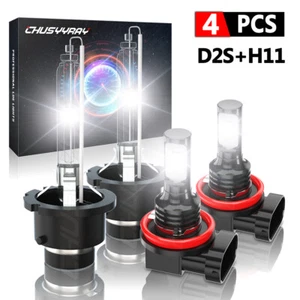 For Infiniti JX35 2013 D2S+H11 HID Headlight Low Beam LED Fog Light Bulbs Kit - Picture 1 of 15