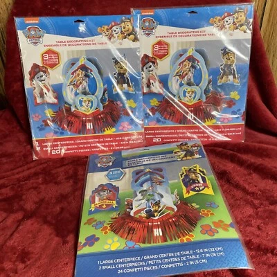 3 paquetes de fiesta nuevo en caja Paw Patrol kit de decoración de mesa de 3 piezas - Nickelodeon ☼ Foto 1 de 4