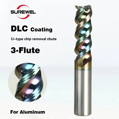 HRC60 DLC Coating Carbide Endmill tool High Efficiency Aluminum Milling Cutter - Image 1 of 4