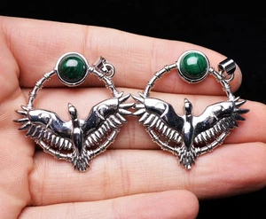 13g 2 Stck. Echter Natürlicher Grüner Malachit Kristall Edelstein Kristall Anhänger AAA - Bild 1 von 6