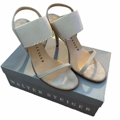 Lindos saltos femininos Walter Steiger creme, EUA 8, feitos na Itália - Imagem 1 de 4