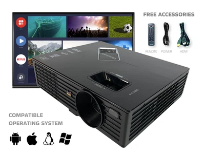 DLP Projector for Video, Slides, Work Use 2700 Lumens PC 3D Ready Full HD HDMI - Image 1 of 4