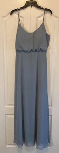 Vestido de Dama de Honor Estilo Blusa Gwennie Gris Pájaro Azul Polvoriento Grande - Imagen 1 de 8