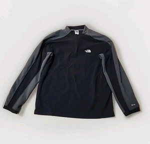 The North Face TKA 100 1/4 Zip Men's Large Black/Gray Lightweight Fleece - Picture 1 of 5