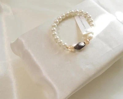 Pulsera Charter Club 7" Tono Dorado Cuentas Sim.Pearl C762 Foto 1 de 4