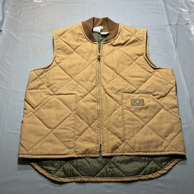 Walls Outback Vest Mens Large Brown Quilted Insulated Duck Canvas Made USA Work - Image 1 of 4