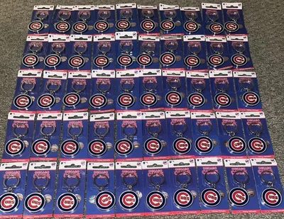 50 Brand New Lot Wholesale Chicago Cubs MLB Fanatix Rare Metal Keyring Key Chain - Image 1 of 3