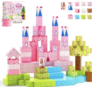 64 Pcs Magnetic Blocks-Princess Castle Collection World,Ages 3-8. NEW. - Picture 1 of 4