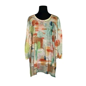Jess & Jane abstract print mineral-washed tunic size Medium - Picture 1 of 11