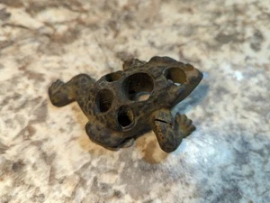 Antique Metal Frog Flower Frog Fount At Estate Sale - Picture 1 of 20