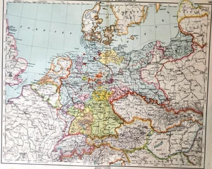German Empire Deutsches Reich German Language Vintage 1931 Political Map - Picture 1 of 9