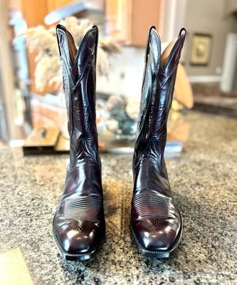 Lucchese-vintage San Antonio, Beautiful Dark Cherry, French Toe, Size 13AAA - Image 1 of 4