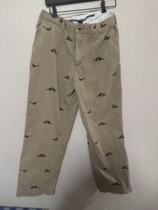 Polo Ralph Lauren Pants Mens 32x28 Old Money Embroidered Pheasant Critter Hunter - Picture 1 of 8