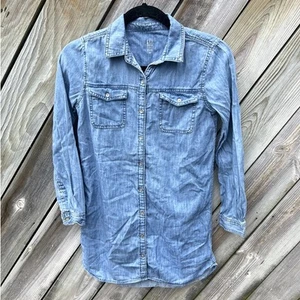 GAP Button Up Denim Shirt Dress, size Girls XL Regular - Picture 1 of 5