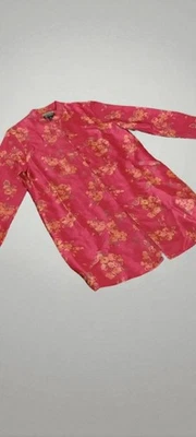 Conjunto de pijama floral 100 % seda Finity Naturals talla 10 rosa manga larga y pantalones Foto 1 de 4