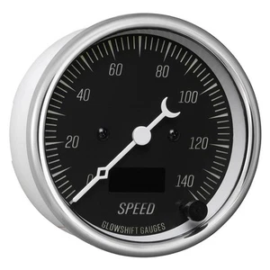 GlowShift Negro Serie Clásica En el tablero 140 MPH Velocímetro Kit Medidor De Colección - Imagen 1 de 6