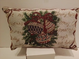 Almohada tapiz de feliz fiesta de Navidad 12x7 adornos - Imagen 1 de 3