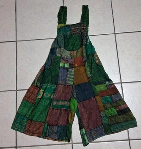 Handmade Boho Baggy Hippie Patchwork Overall Maxi Wide Leg Jumpsuit One Size - Bild 1 von 12