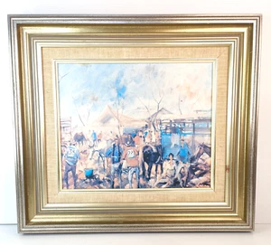 Outback Art Print Hugh Sawrey Artwork Framed Australian Cattle Ranch Scene - Picture 1 of 9