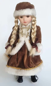 Porcelain doll (642) 12"(30cm), Vintage, Small & Cute Winter Doll - Picture 1 of 10