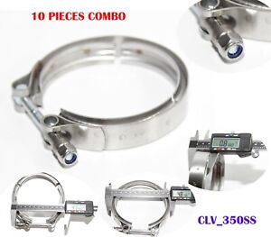 10pcStainless Steel V-band Clamp w/selflocking screw nut for3.5"ID V-band Flange