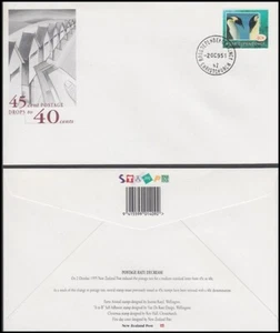 ROSS DEPENDENCY 1995 40c EMPEROR PENGUIN WILD LIFE RATE CHANGE FDC (ID:04/RD074) - Picture 1 of 1