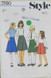 Style 2190 - Girls Skirt - Size 8 - UNCUT Paper Sewing Pattern - Picture 1 of 4