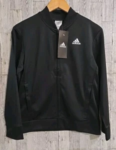 Adidas Youth Bomber Track Jacket M & L Black Full Zipper NEW - Picture 1 of 8