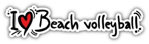 "Calcomanía pegatina para parachoques de coche voleibol de playa I Love - 3'', 5'', 6"" u 8""" - Imagen 1 de 1