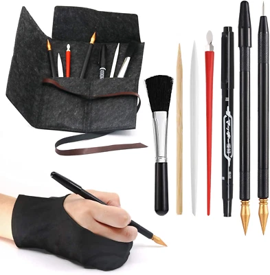 Scratch Painting Art Tools, 9 Piece Scratching Drawing Tools Set: Glove, Tool... - image 1 of 4