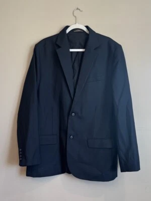 LL Bean Blazer Mens 44 Tall Sport Coat Navy Blue 100% Wool 2 Button Pockets - Image 1 of 4