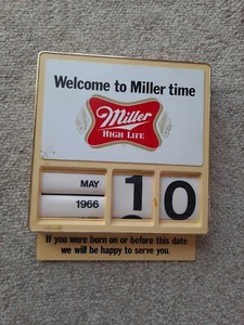 Miller High Life Beer Plastic Calendar 1983 HTF RARE - Picture 1 of 4