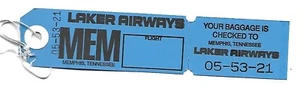 Baggage Tag - Laker Airways - MEM - Memphis - Obsolete Unused (BT441) - Picture 1 of 1